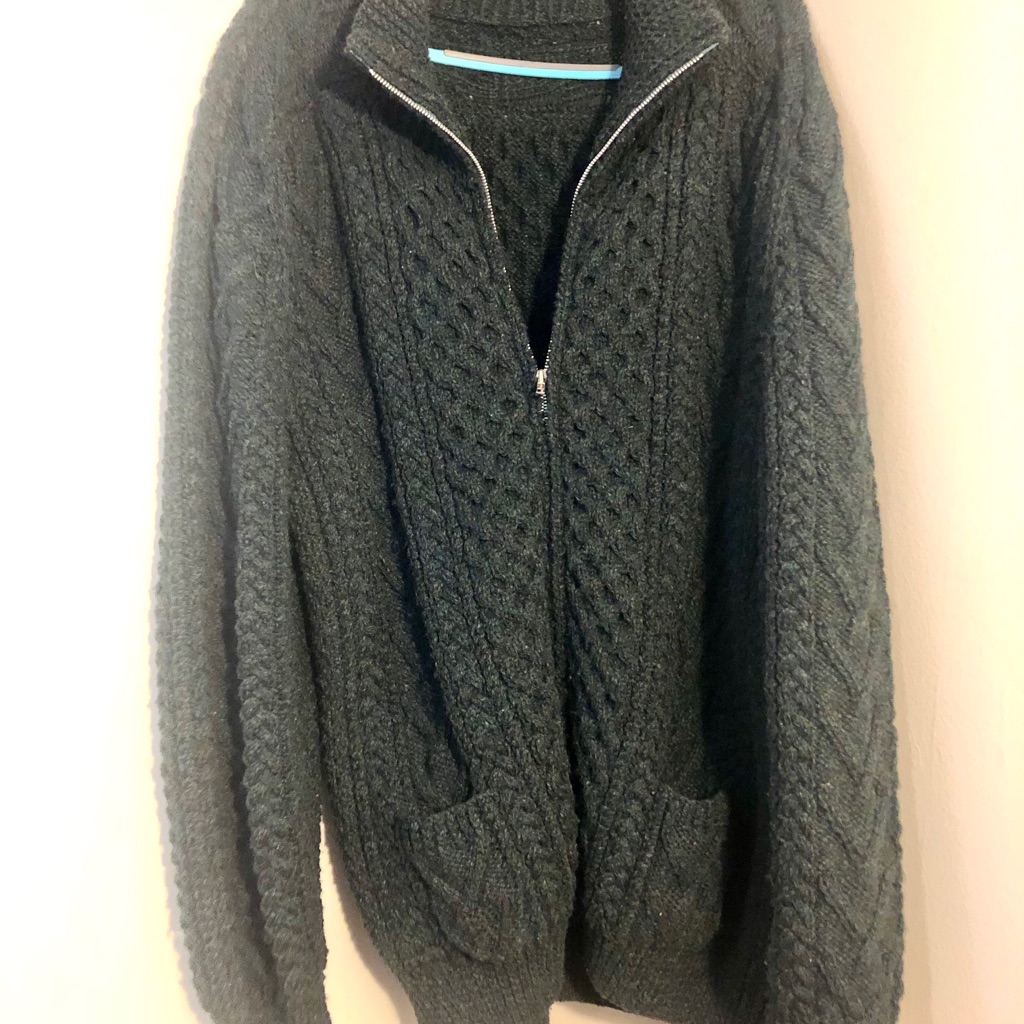 Hand Knitted Irish Wool Sweater. Unisex